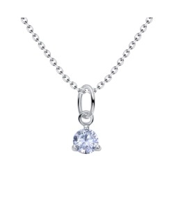 April Birthstone Silver Necklace SPE-5713